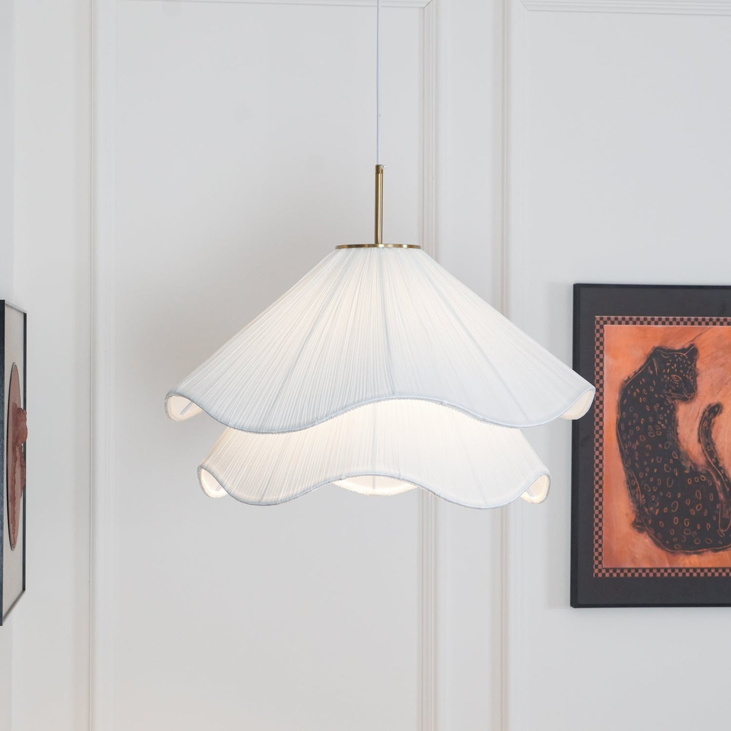 Corisande | Layered Pleated Fabric Floral Pendant Light