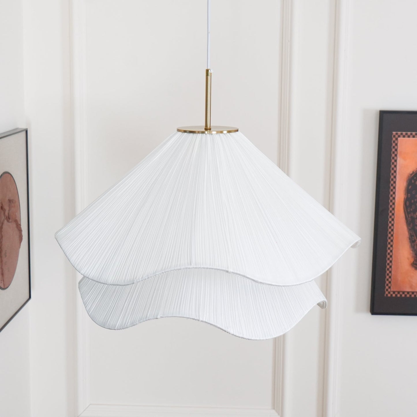 Corisande | Layered Pleated Fabric Floral Pendant Light