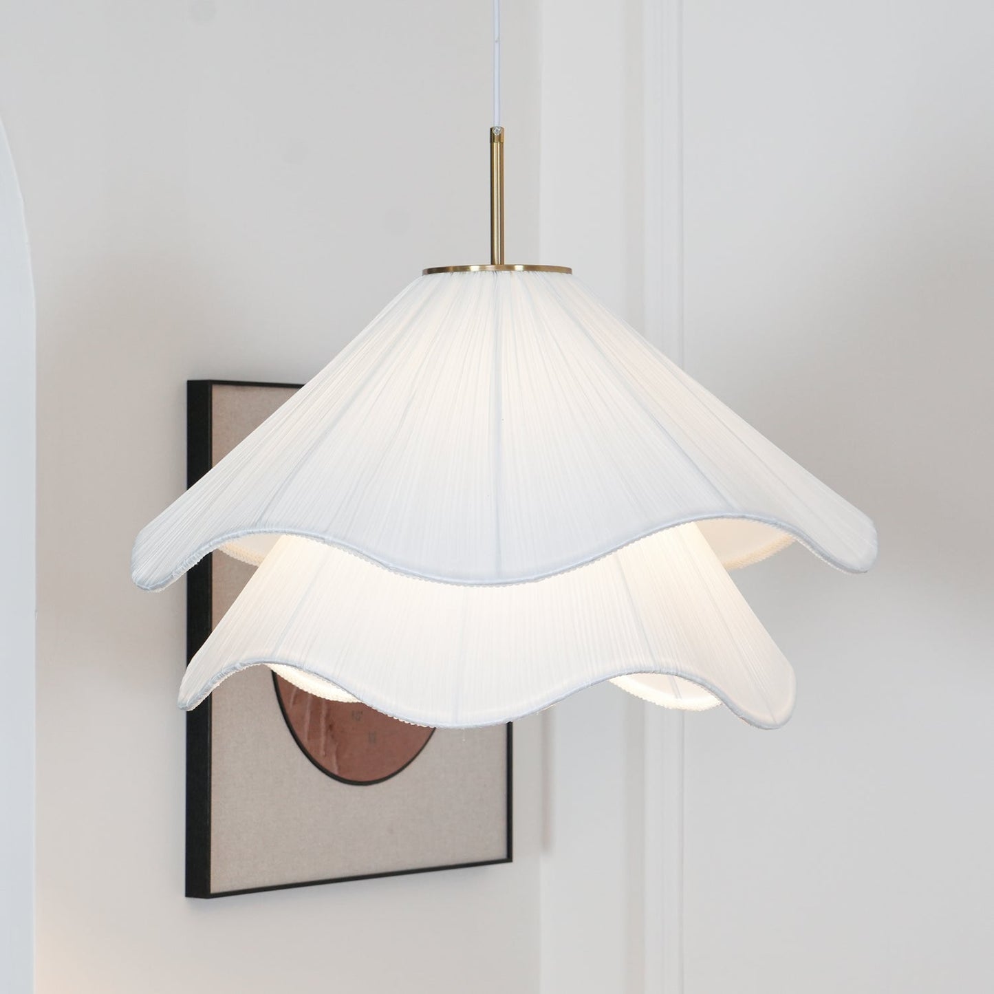 Corisande | Layered Pleated Fabric Floral Pendant Light