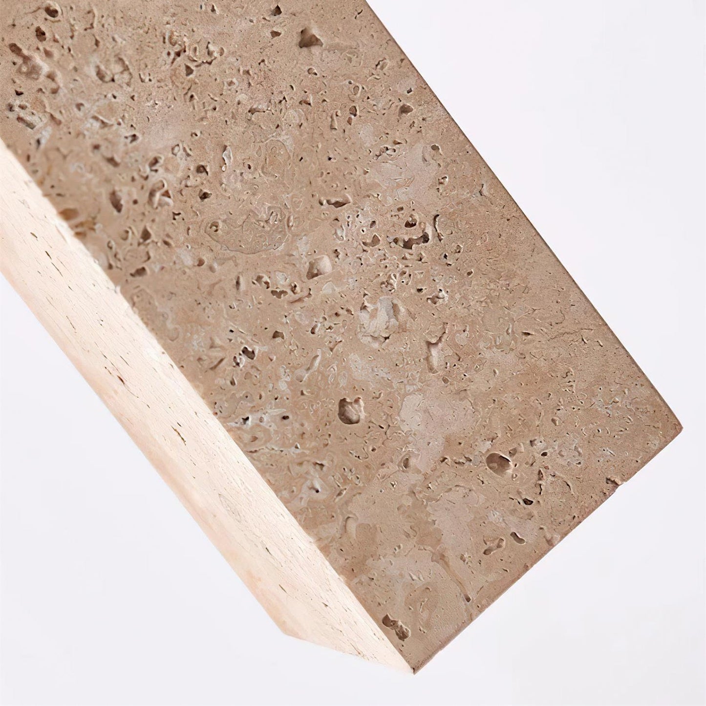 Elvara | Minimalist Nordic Travertine Wood Column Pendant Light