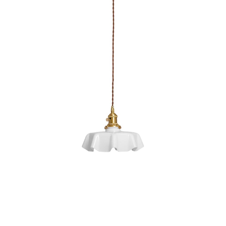Kelvarna | Vintage Pleated Glass Fluted Pendant Light