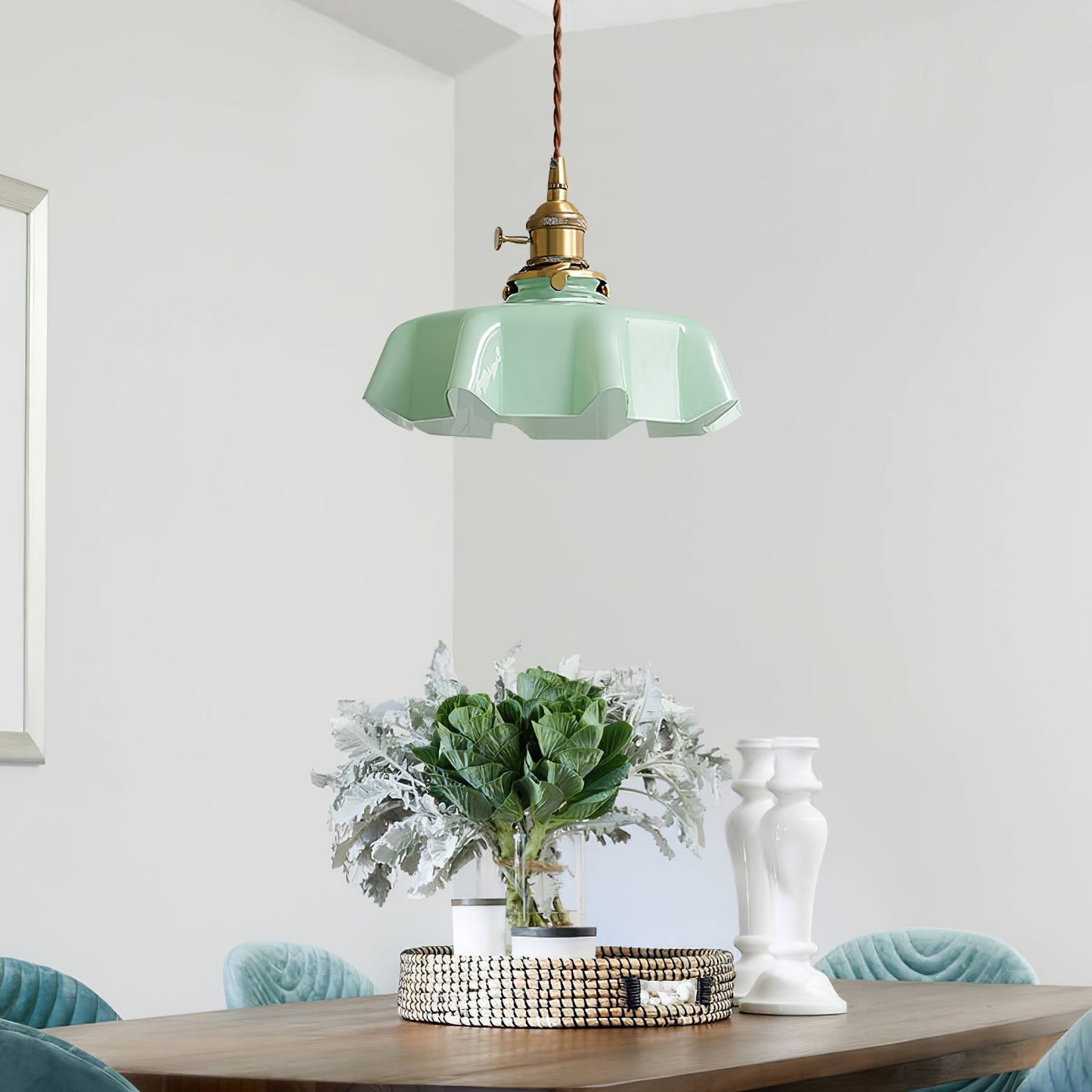 Kelvarna | Vintage Pleated Glass Fluted Pendant Light