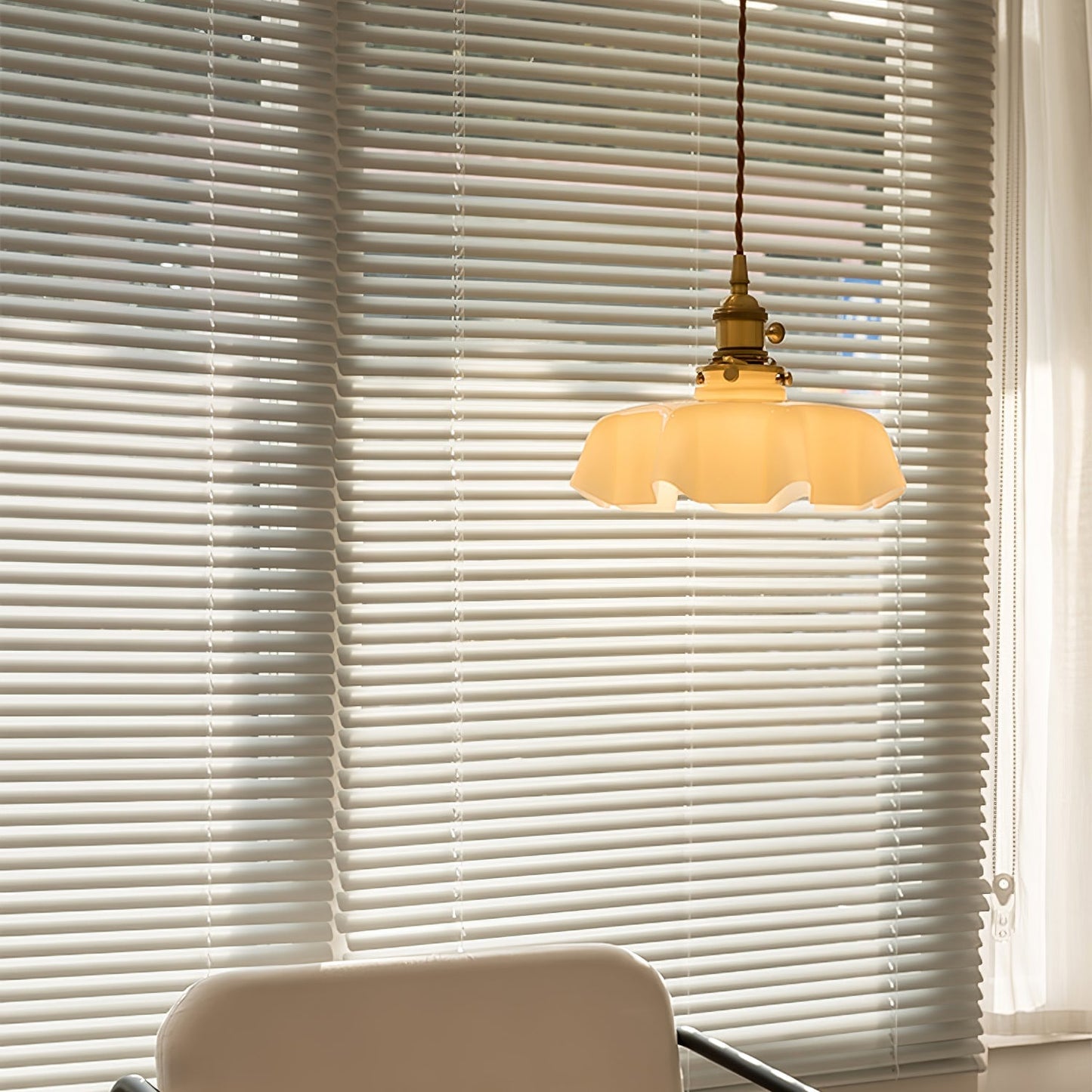 Kelvarna | Vintage Pleated Glass Fluted Pendant Light