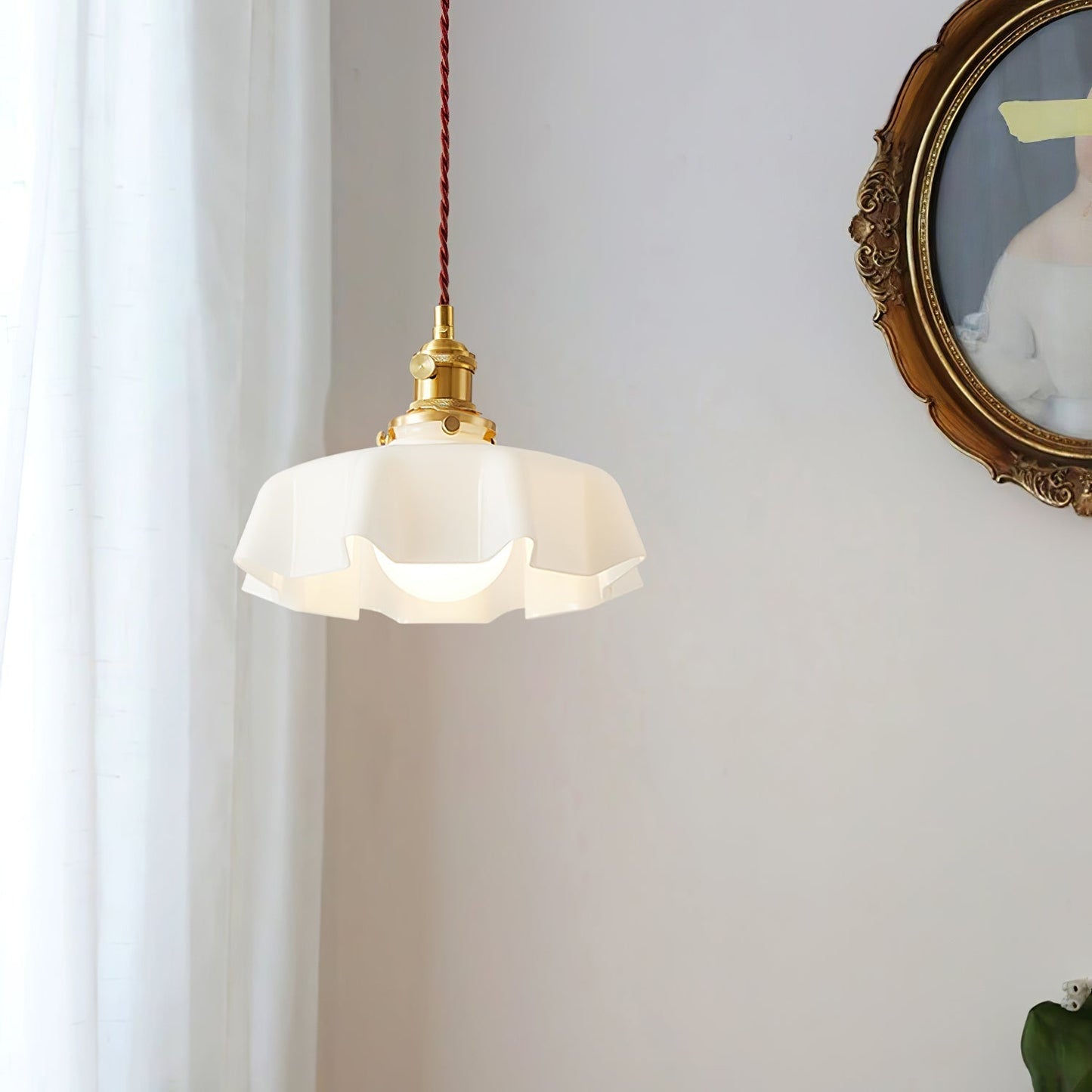 Kelvarna | Vintage Pleated Glass Fluted Pendant Light