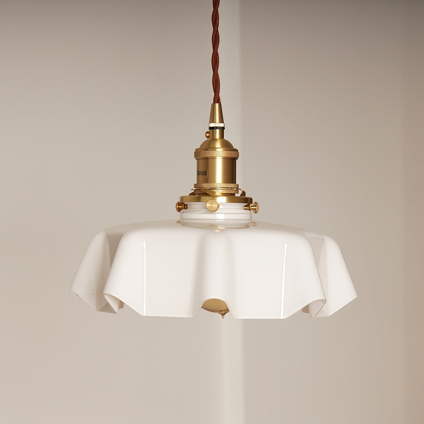 Kelvarna | Vintage Pleated Glass Fluted Pendant Light