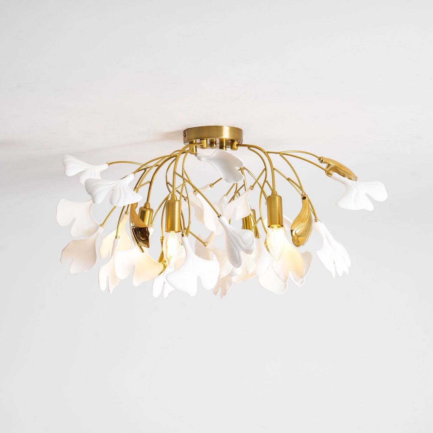 Zephryon | Botanical Ceramic Leaf Cluster Ceiling Light
