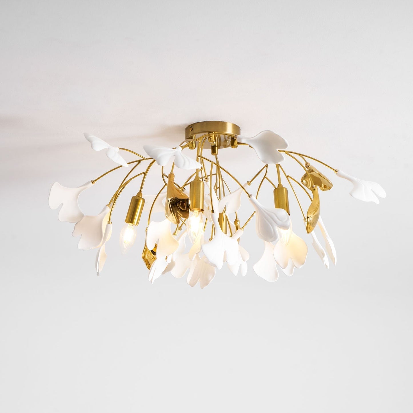 Zephryon | Botanical Ceramic Leaf Cluster Ceiling Light