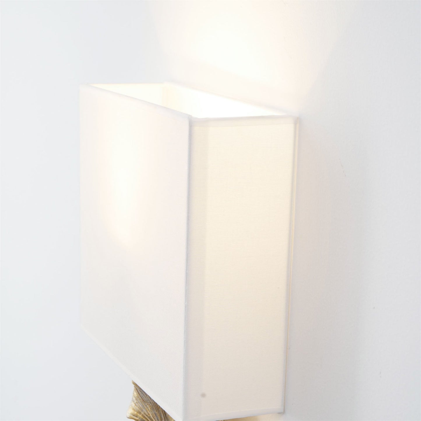Juvox | Ginkgo Leaf Sculpted Fabric Brass Shade Wall Light
