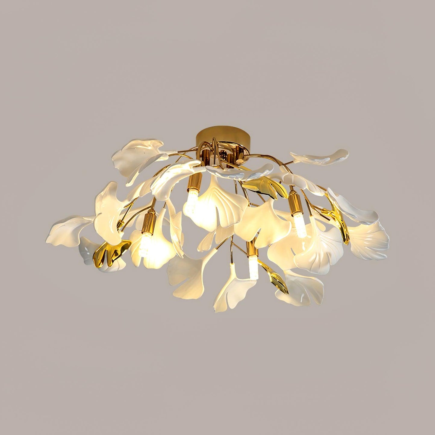 Zephryon | Botanical Ceramic Leaf Cluster Ceiling Light