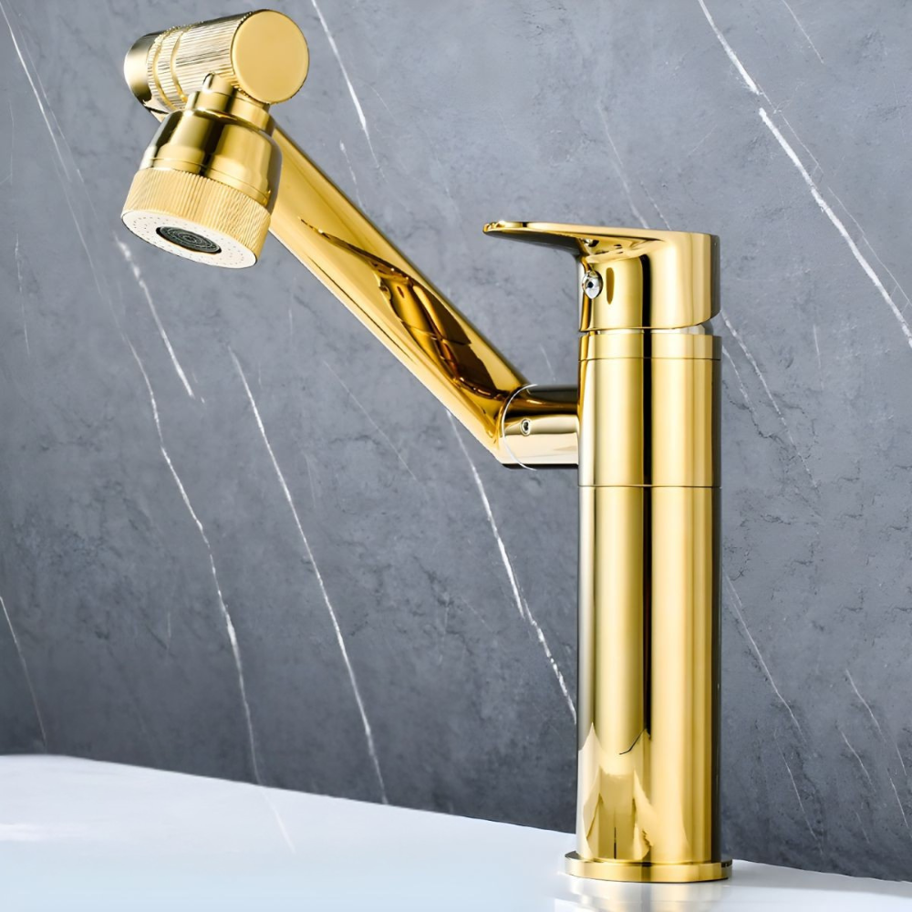 Kyndrill | Modern Articulated Arm Single Lever Bathroom Basin Tap