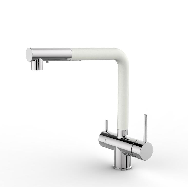 Navunde | Modern L-Shaped Retractable Spout Kitchen Sink Mixer Tap