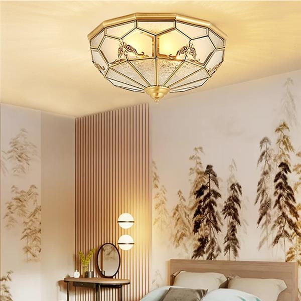 Belkoran | Rippled Glass Architectural European Flush Mount Ceiling Light