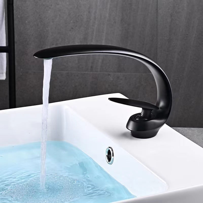 Solvarka | Modern Arched Silhouette Single Lever Bathroom Sink Tap