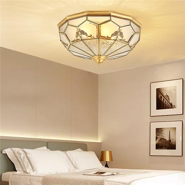 Belkoran | Rippled Glass Architectural European Flush Mount Ceiling Light