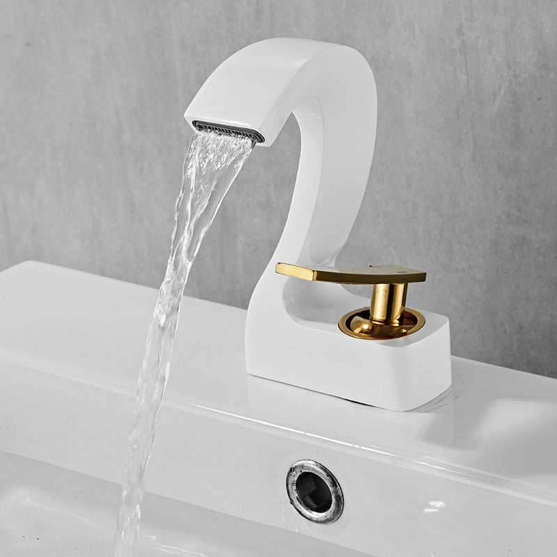 Sylvake | Modern Arched Silhouette Centerset Lever Handle Bathroom Sink Tap