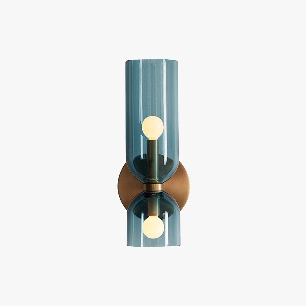 Vaelora | Cylindrical Fluted Glass Vertical Column Wall Light