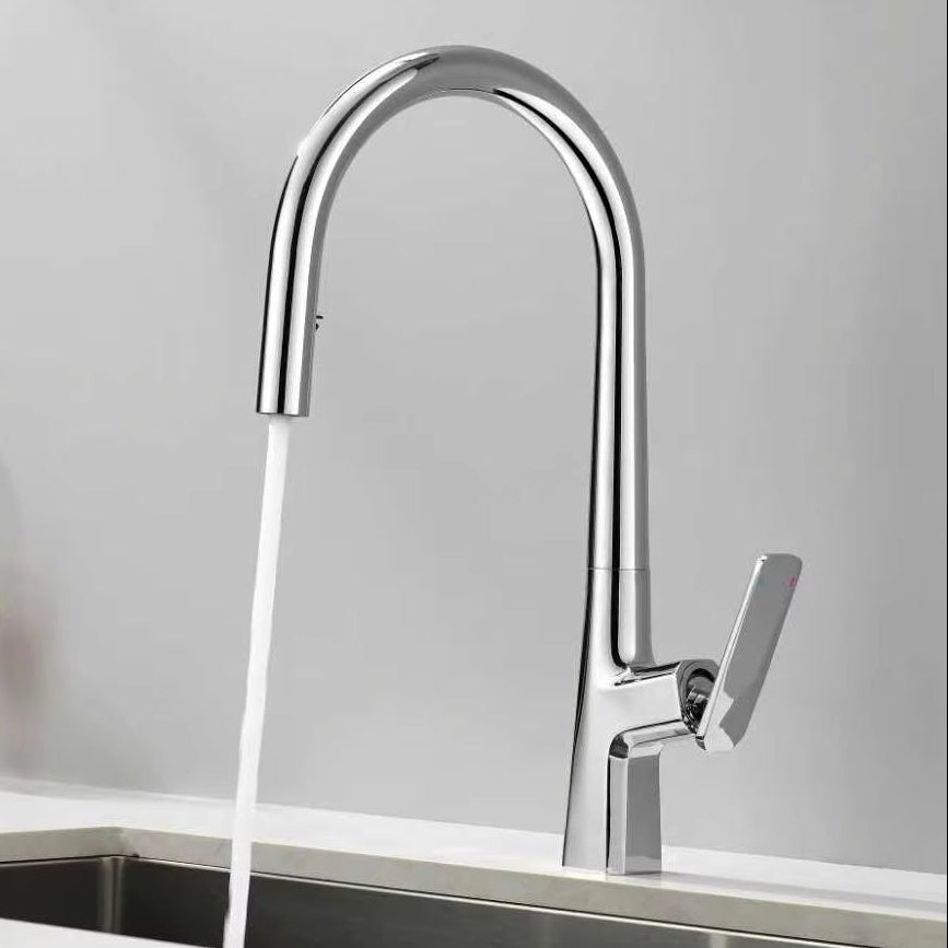 Alvonder | Modern Arched Profile Retractable Spout Kitchen Sink Mixer Tap