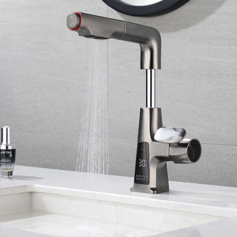 Eldrune | Sleek L-Shaped Pull Out Sprayer Kitchen Sink Mixer Tap