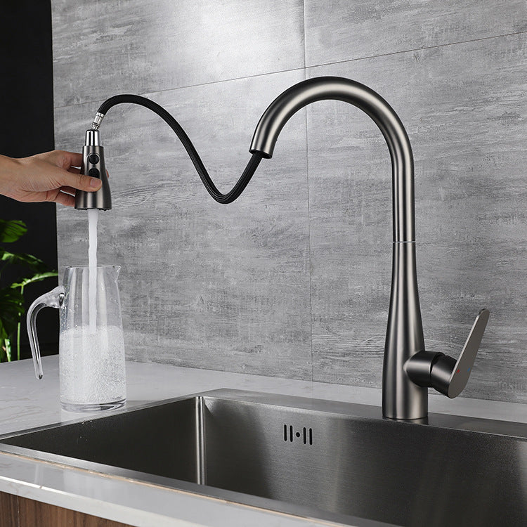 Jorunne | Nordic High Arc Retractable Spout Kitchen Sink Mixer Tap