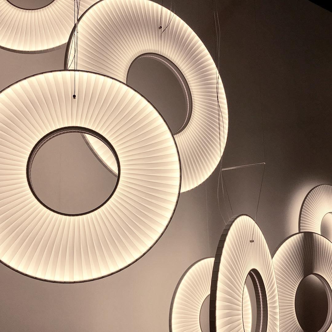 Elvandar | Pleated Fabric Architectural Floating Pendant Light