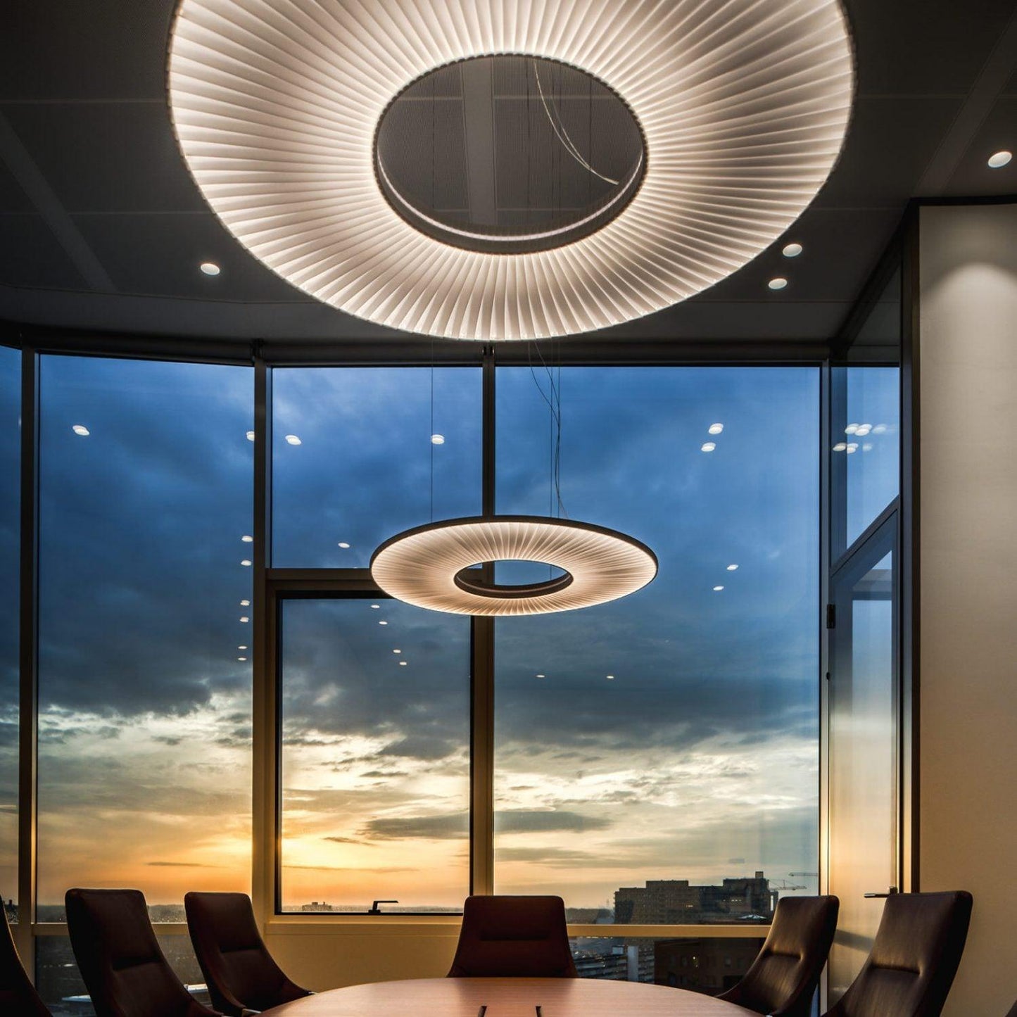Elvandar | Pleated Fabric Architectural Floating Pendant Light