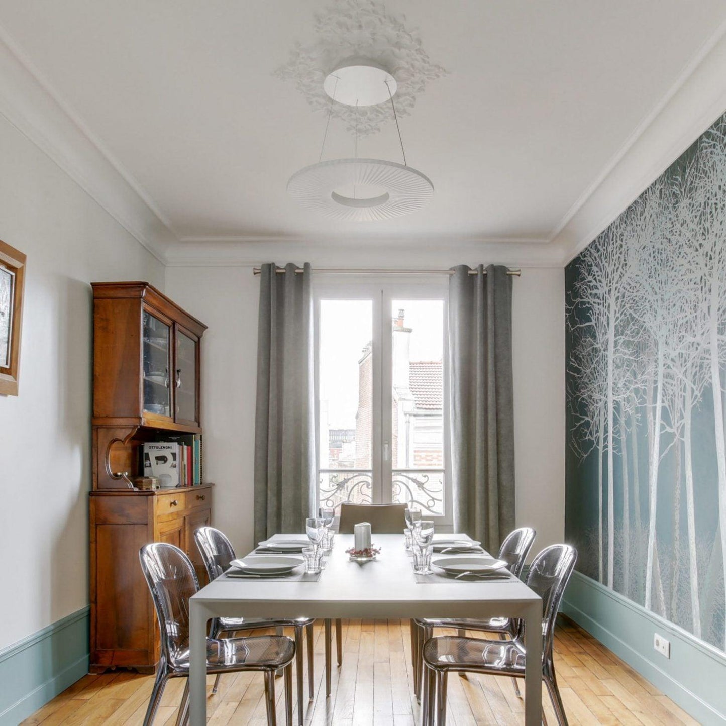 Elvandar | Pleated Fabric Architectural Floating Pendant Light