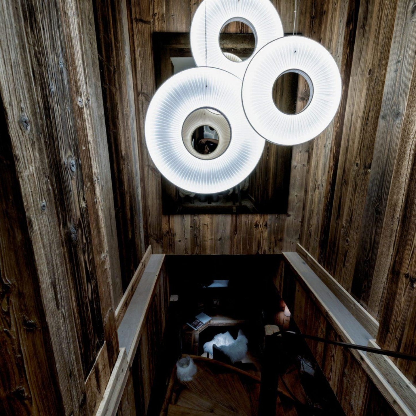 Elvandar | Pleated Fabric Architectural Floating Pendant Light