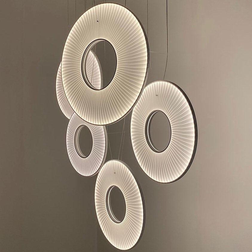 Elvandar | Pleated Fabric Architectural Floating Pendant Light