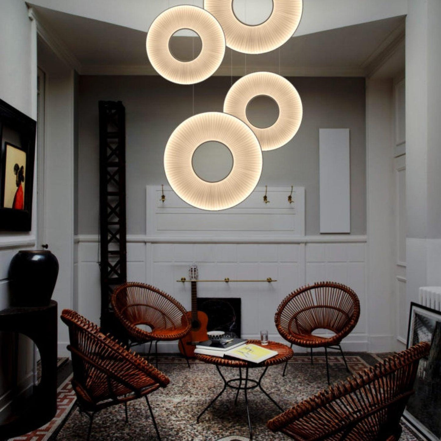 Elvandar | Pleated Fabric Architectural Floating Pendant Light