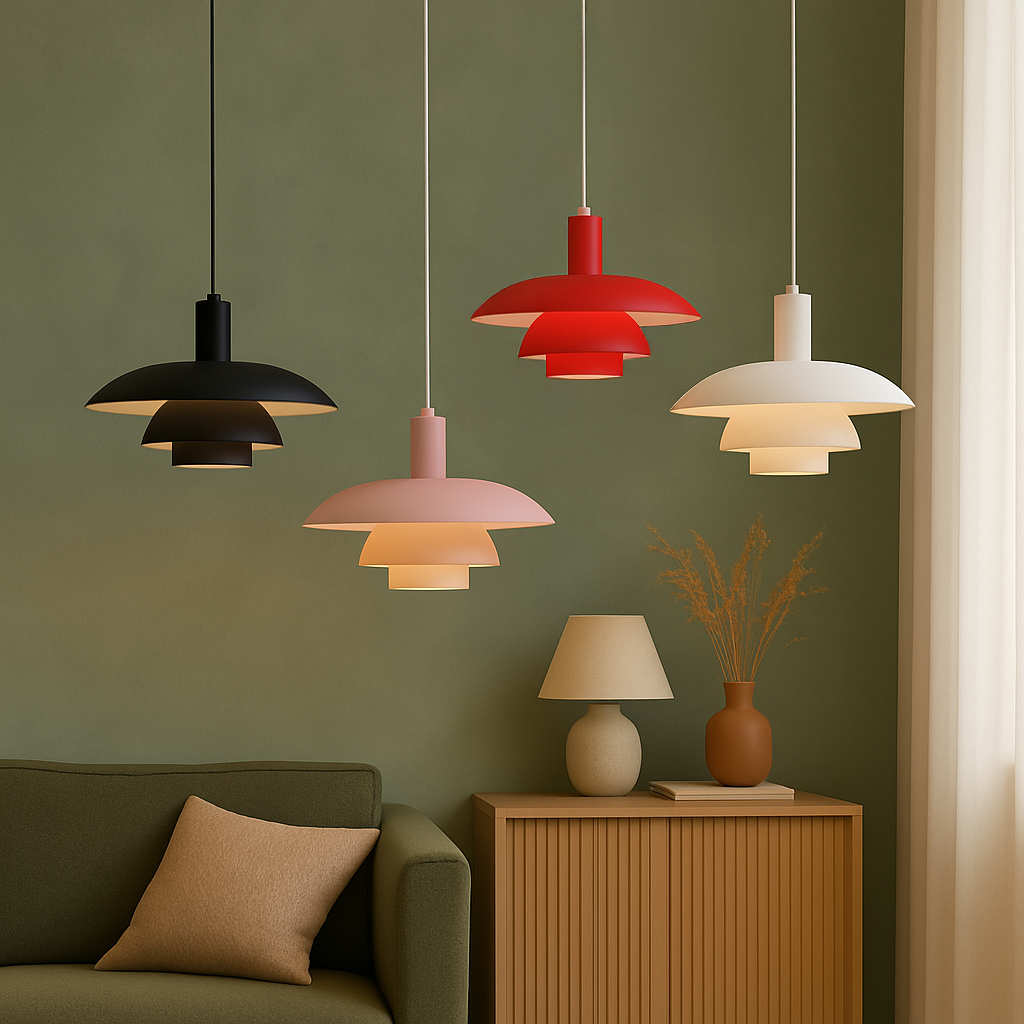 Dania | Minimalist Danish Style Layered Metal Pendant Light