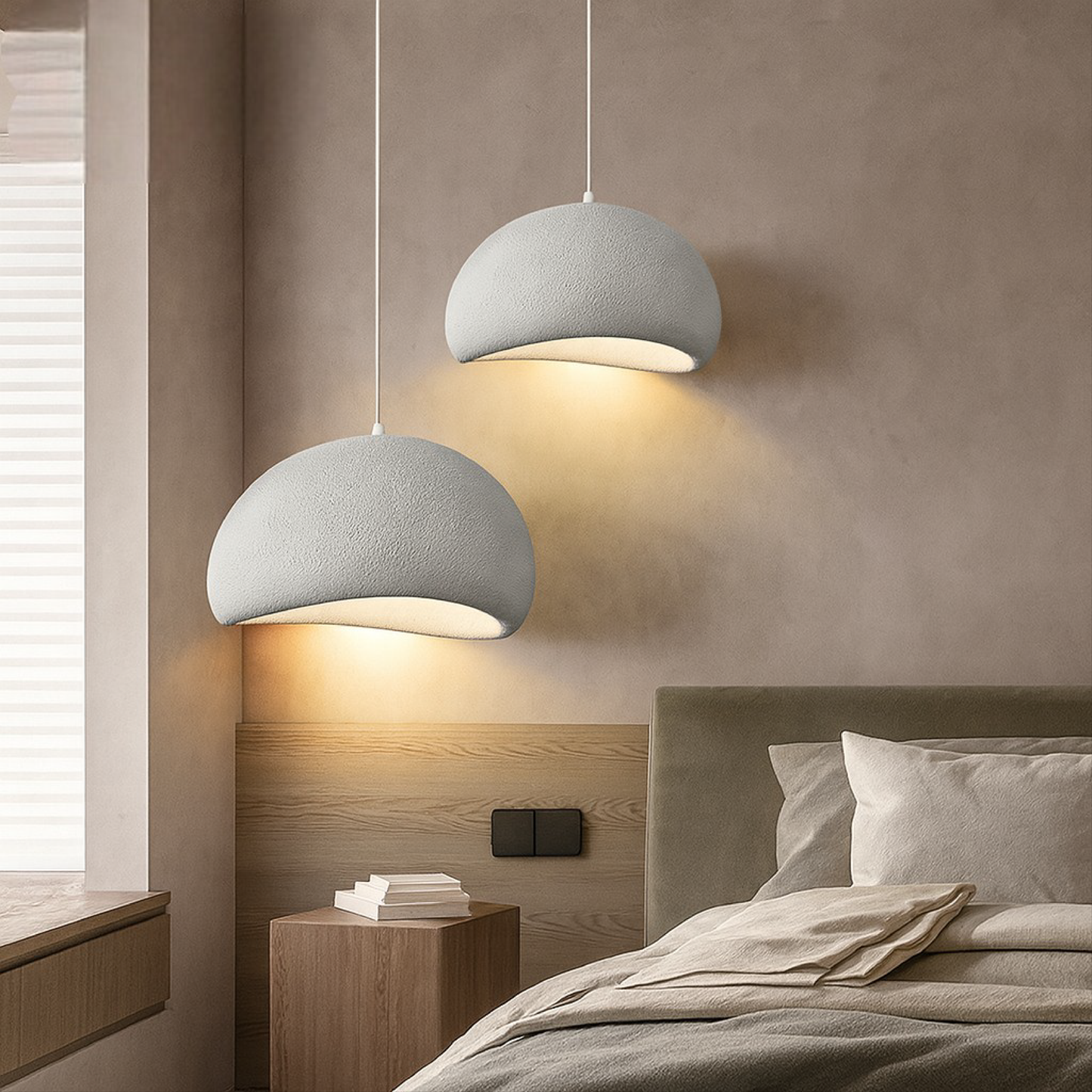 Serena | Minimalist Japandi Style Dome Pendant Light
