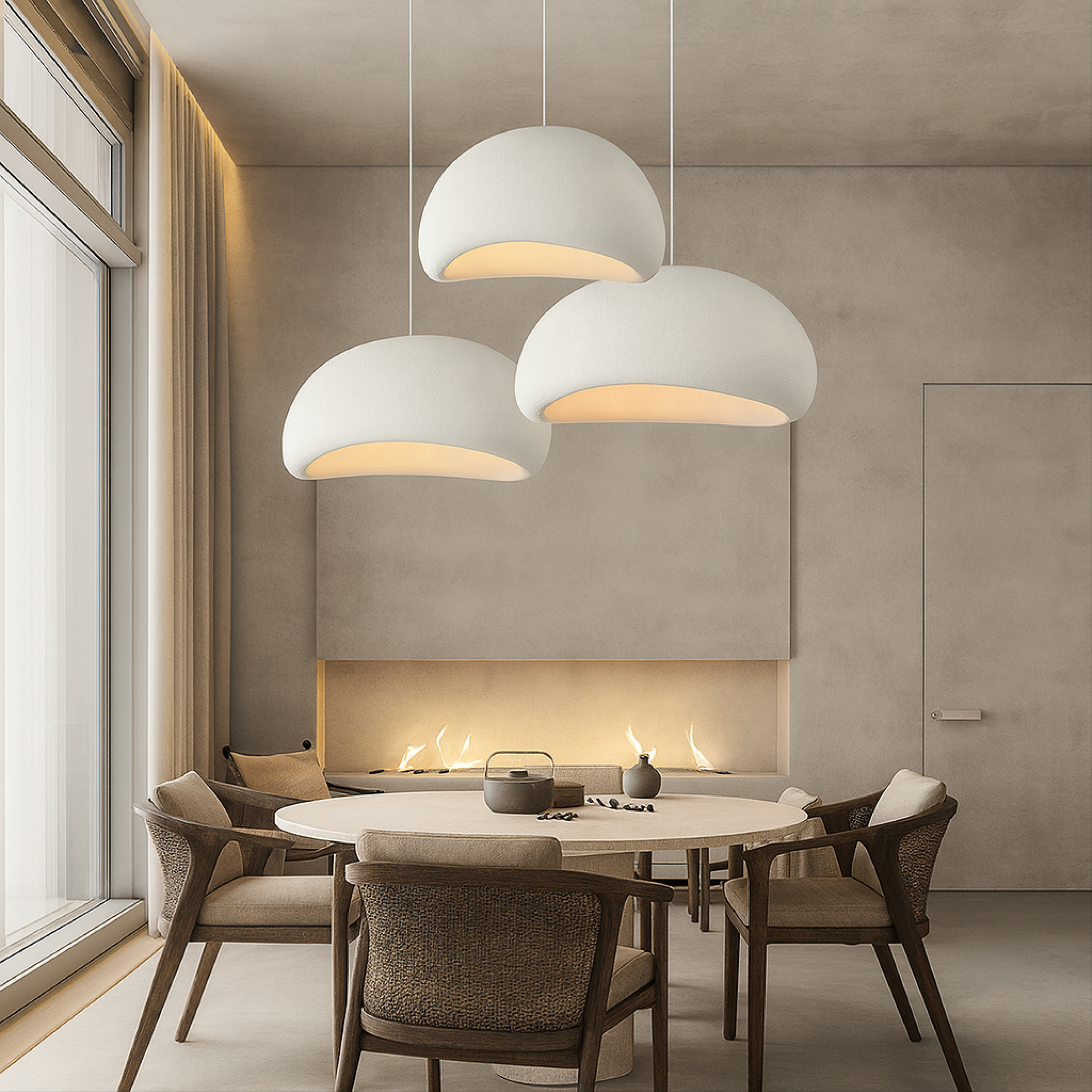 Serena | Minimalist Japandi Style Dome Pendant Light