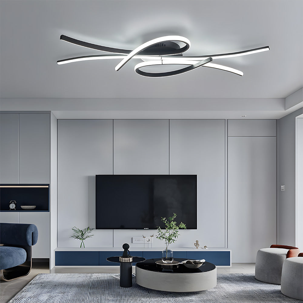 Sonata | Sleek Wavy Musical Note Inspired Abstract Ceiling Light