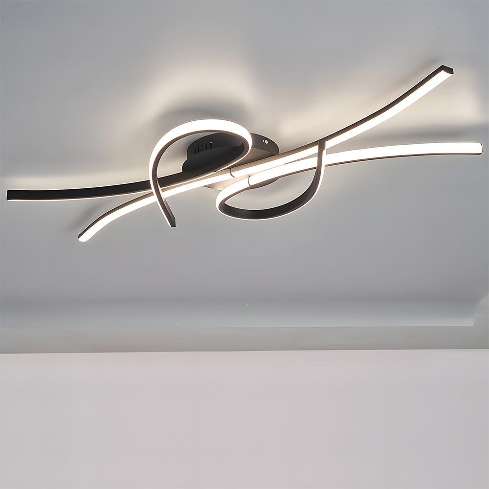 Sonata | Sleek Wavy Musical Note Inspired Abstract Ceiling Light