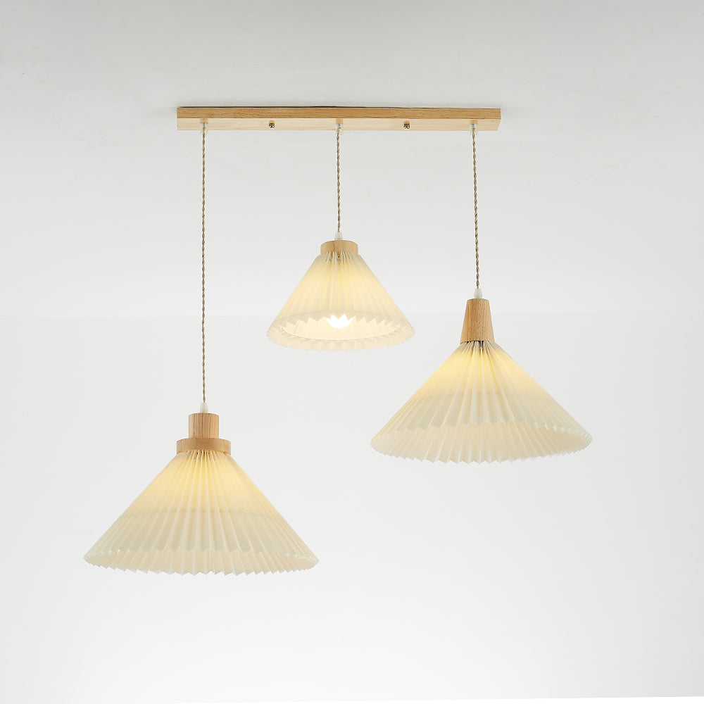 Luvithos | Architectural Cluster Plissé Pleated Timber Pendant Light
