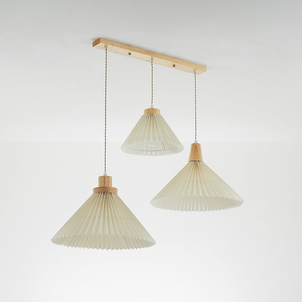 Luvithos | Architectural Cluster Plissé Pleated Timber Pendant Light