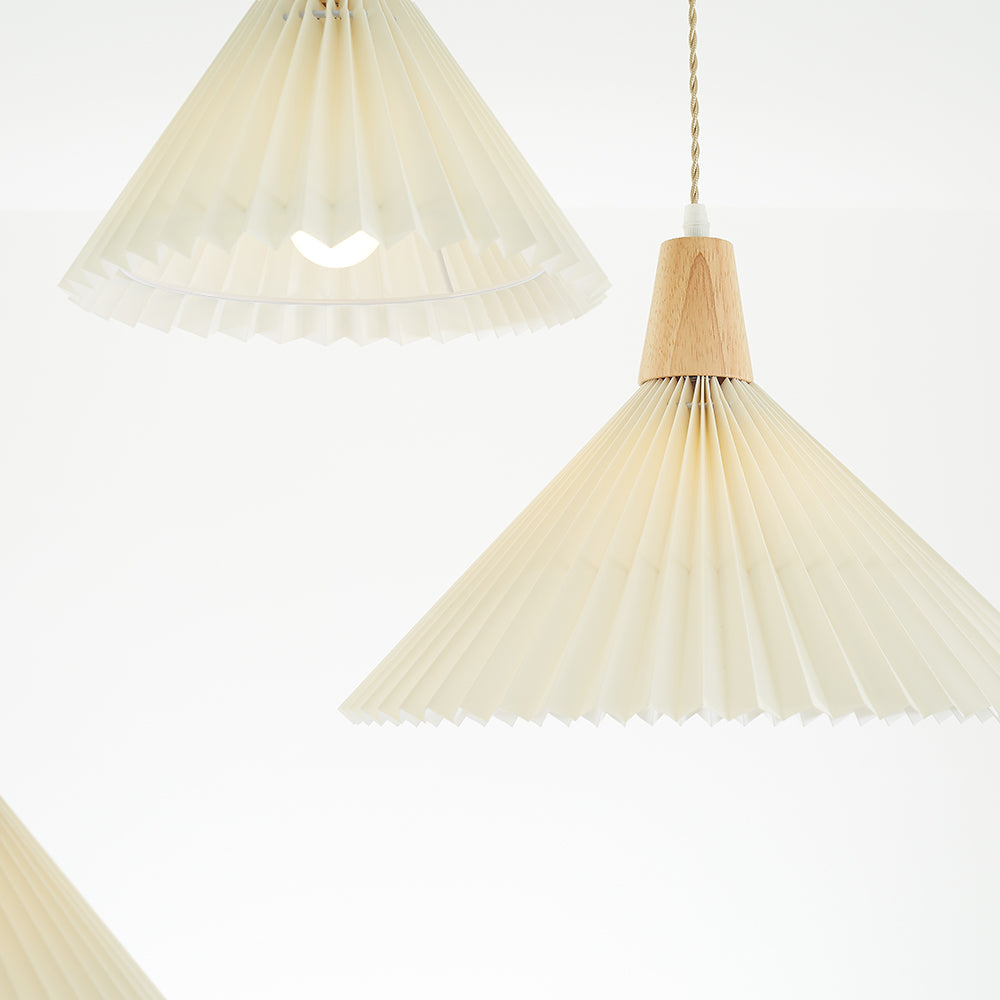 Luvithos | Architectural Cluster Plissé Pleated Timber Pendant Light