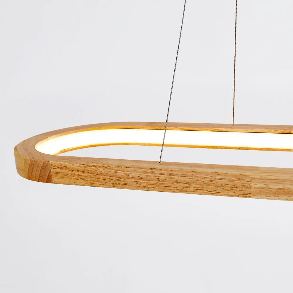 Luvia | Nordic Minimalist Oval Timber Pendant Light
