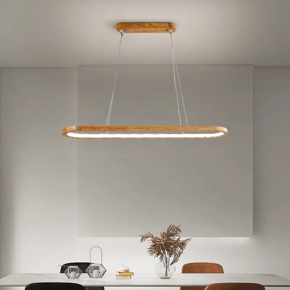 Luvia | Nordic Minimalist Oval Timber Pendant Light