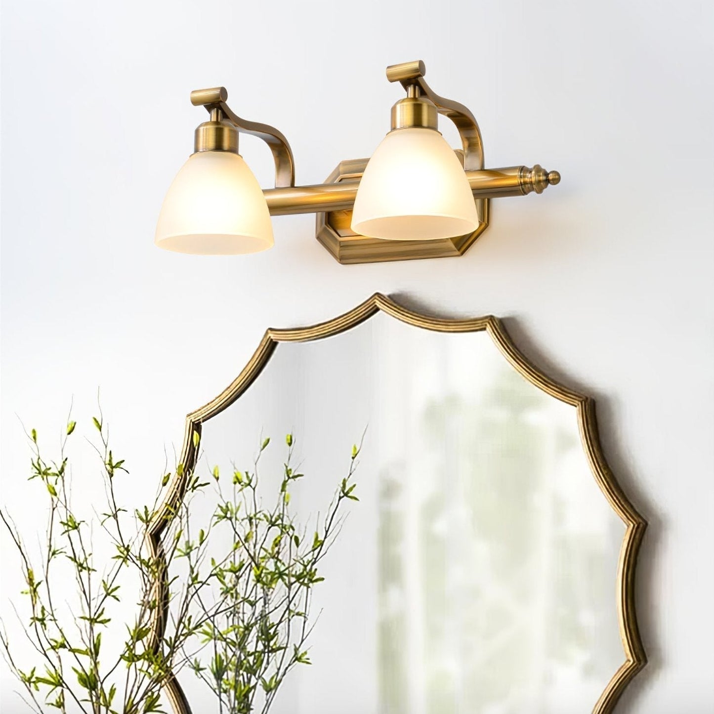 Luvidior | Scalloped Ribbed Glass Arched Frame Luxury Wall Light