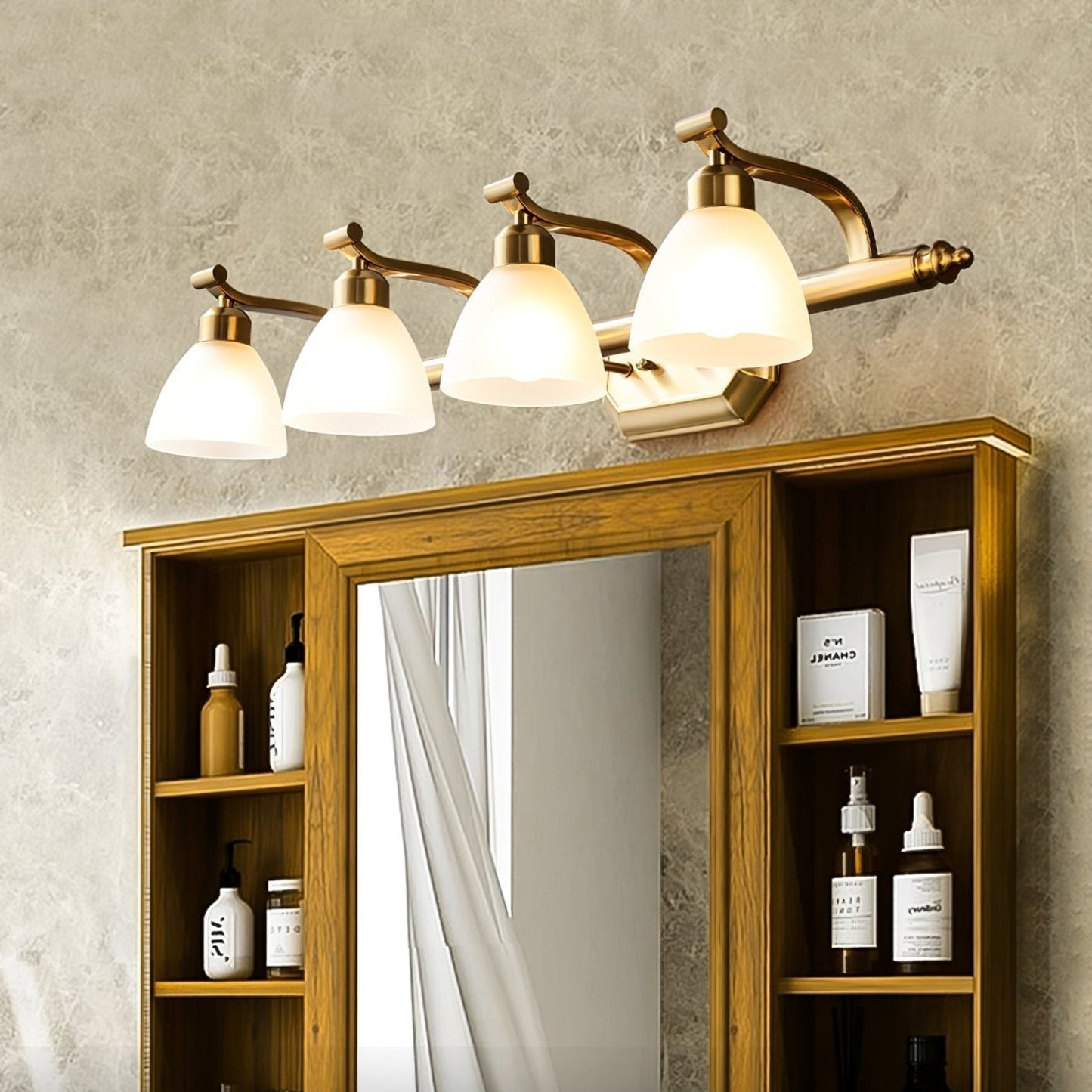 Luvidior | Scalloped Ribbed Glass Arched Frame Luxury Wall Light
