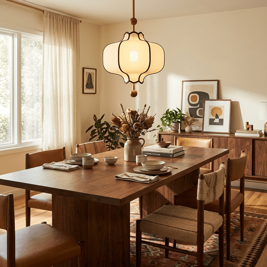 Kendrovy | Ribbed Fabric Lantern Silhouette Ceiling Pendant Light