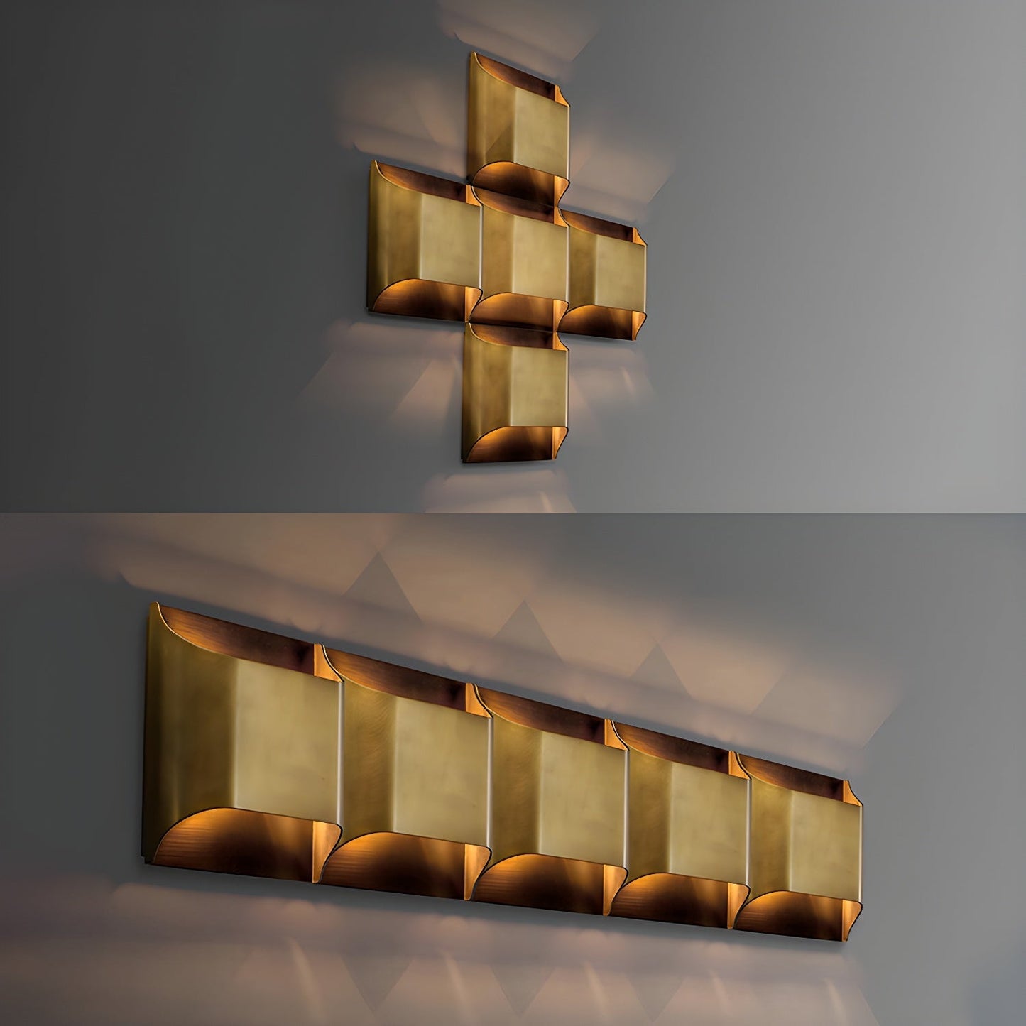 Kestrelon | Sleek Silhouette Geometric Brass Wall Light