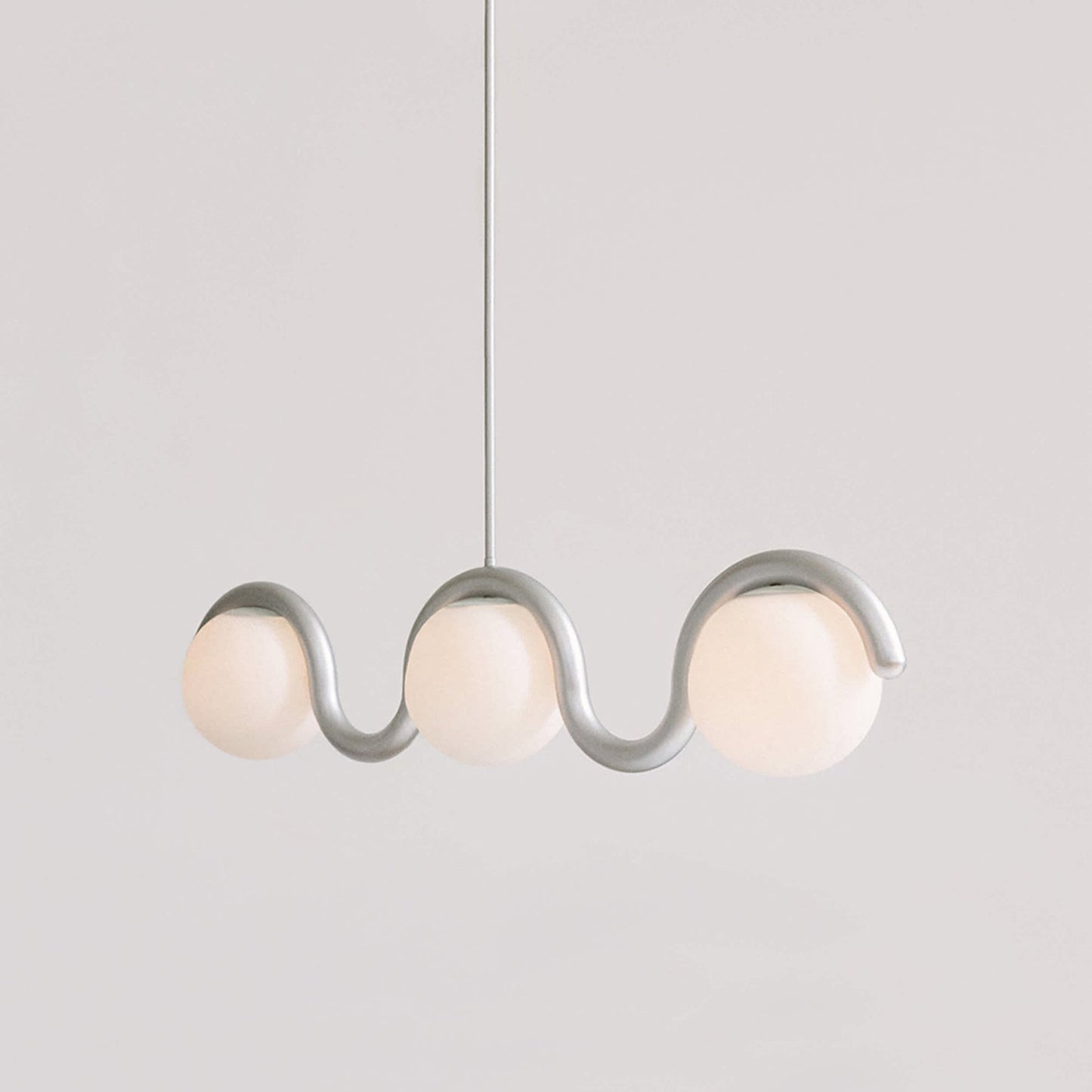 Cora | Art Nouveau Curved Tube Glass Globe Pendant Light Chandelier