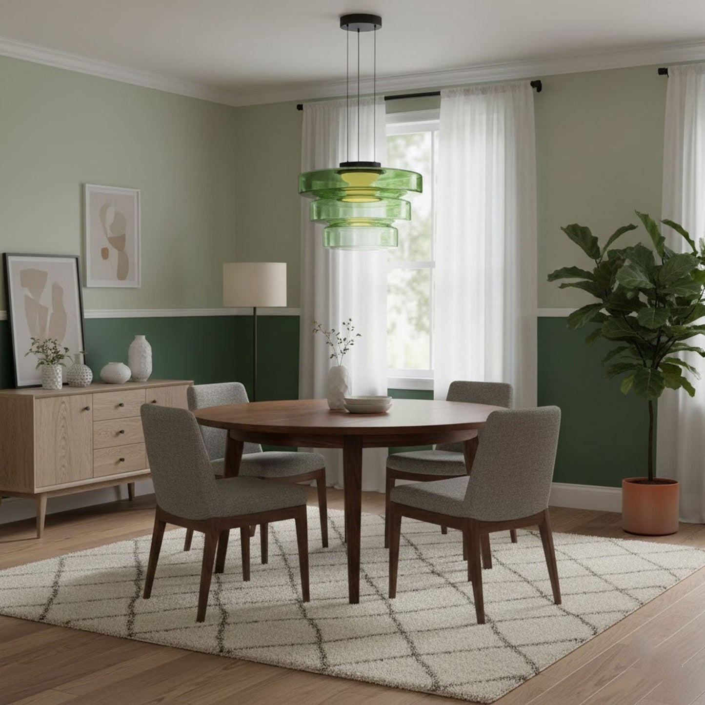 Kyntalor | Tiered Circular Artistic Glass Pendant Light
