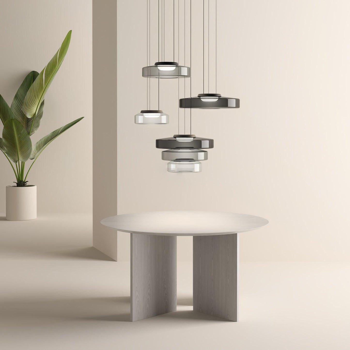 Kyntalor | Tiered Circular Artistic Glass Pendant Light