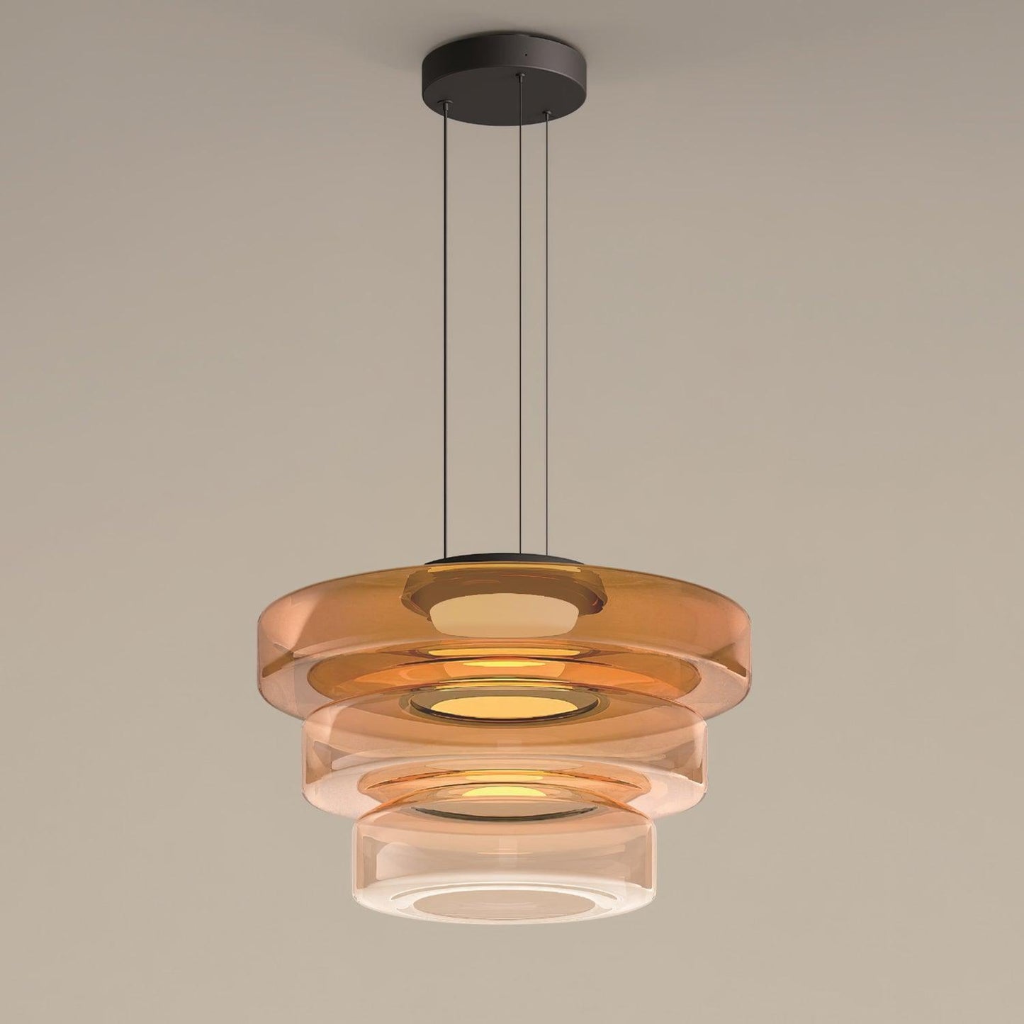 Kyntalor | Tiered Circular Artistic Glass Pendant Light