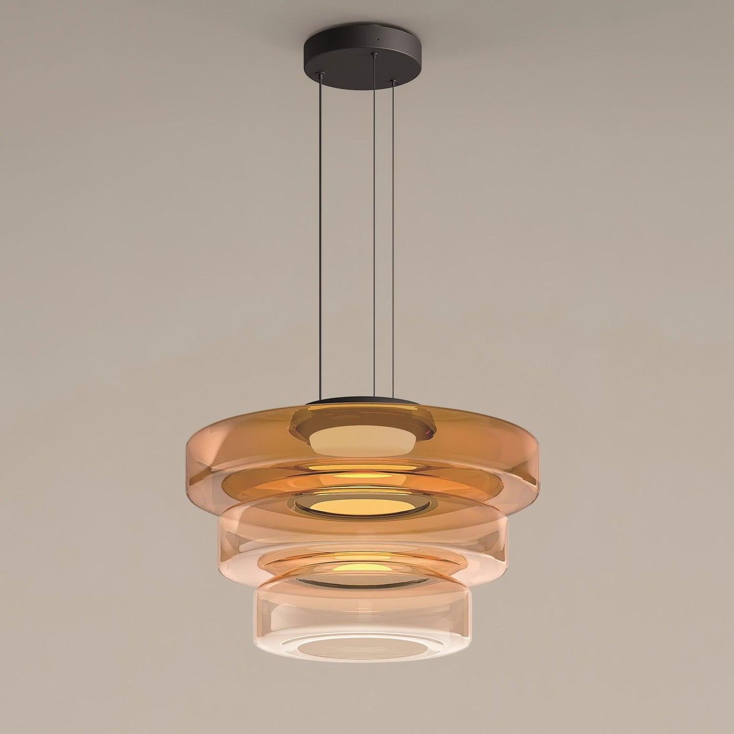 Kyntalor | Tiered Circular Artistic Glass Pendant Light