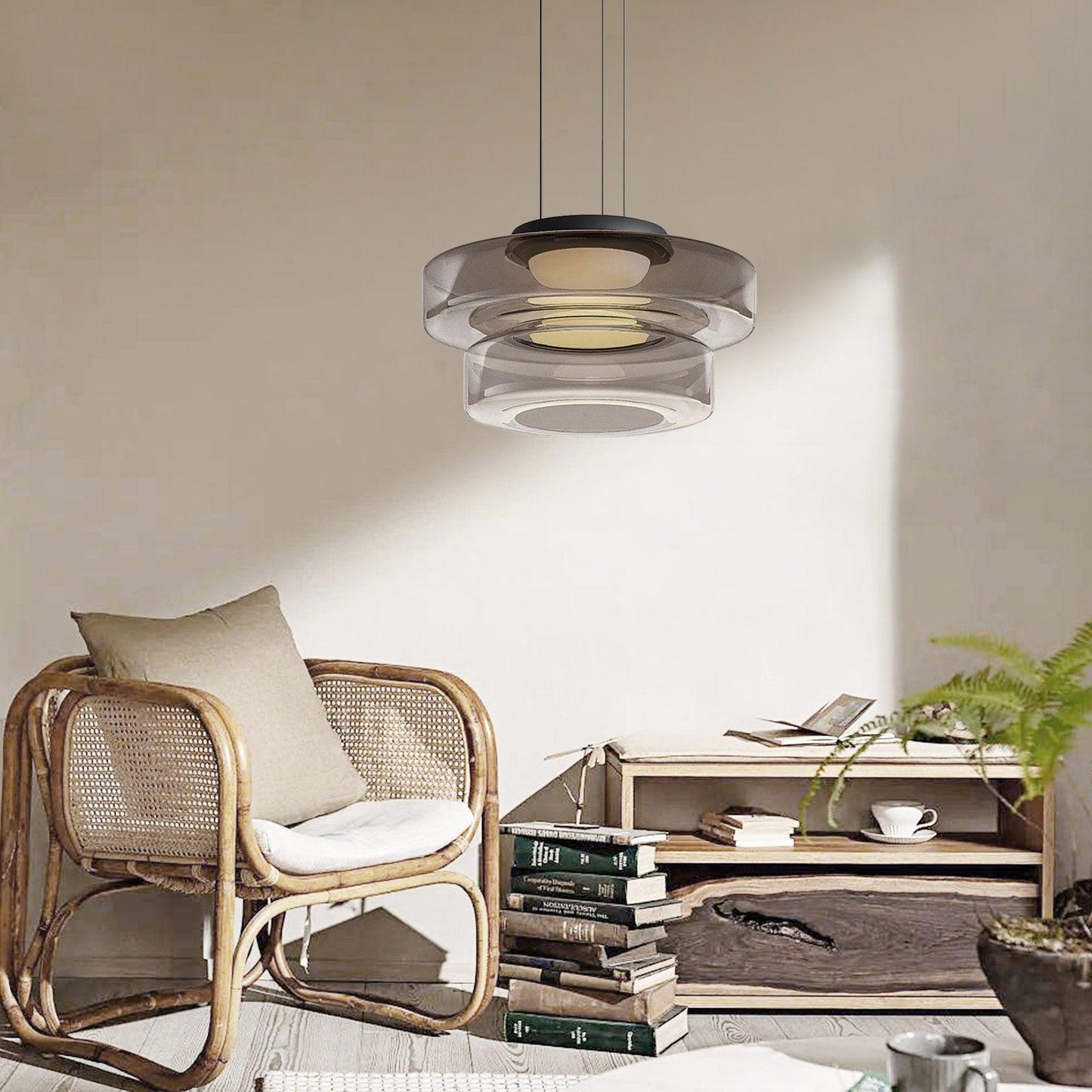 Kyntalor | Tiered Circular Artistic Glass Pendant Light