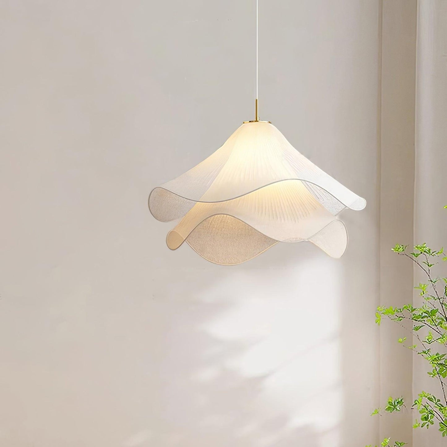 Corisande | Layered Pleated Fabric Floral Pendant Light